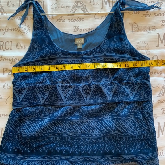 Converse One Star Boho Semi Sheer Tank Top Blue Tied Straps Lined Size Small - Picture 4 of 8